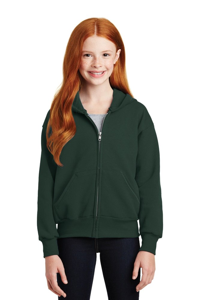 Hanes – Youth EcoSmart Full-Zip Hooded Sweatshirt. P480