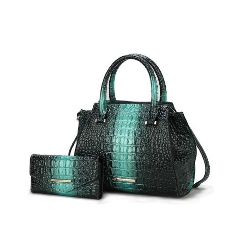 Bently Croc-Embossed Tote & Wallet Set Handbag by Mia K.