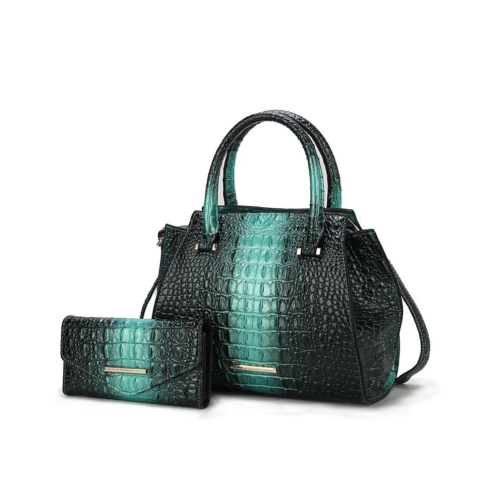 Bently Croc-Embossed Tote & Wallet Set Handbag by Mia K.