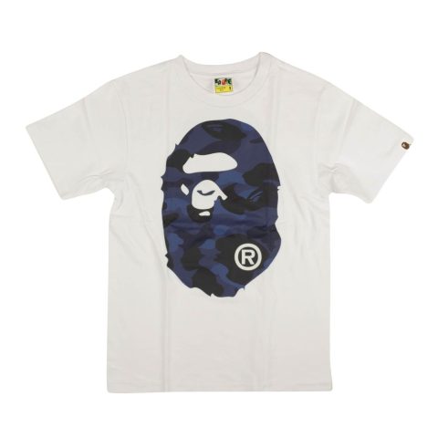 White Blue Camo Logo Short Sleeve T-Shirt