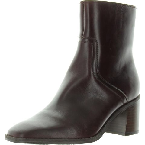 Erica Block Heel Faux Leather Booties