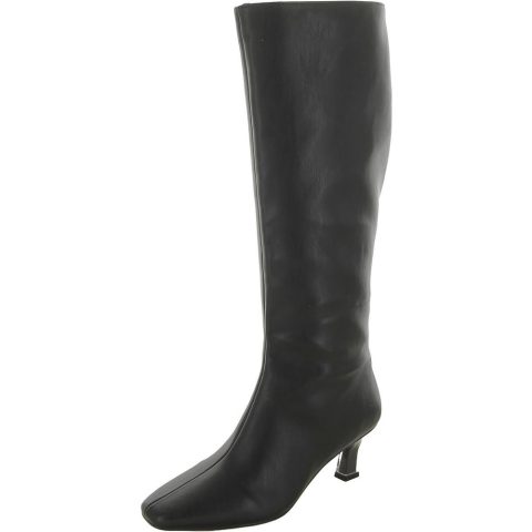 The Zaharrah Faux Leather Square Toe Knee-High Boots