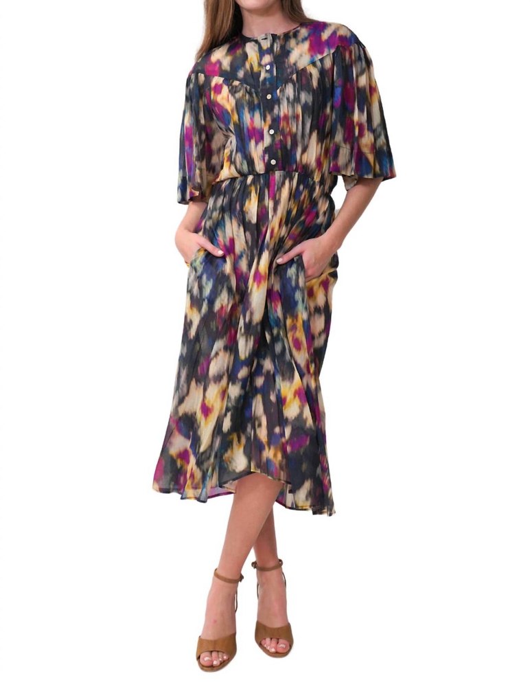 Maggy Dress In Ochre/black Multi 7732508229692