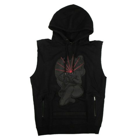 Men’s Black Cotton Rayen Sleeveless Sweatshirt