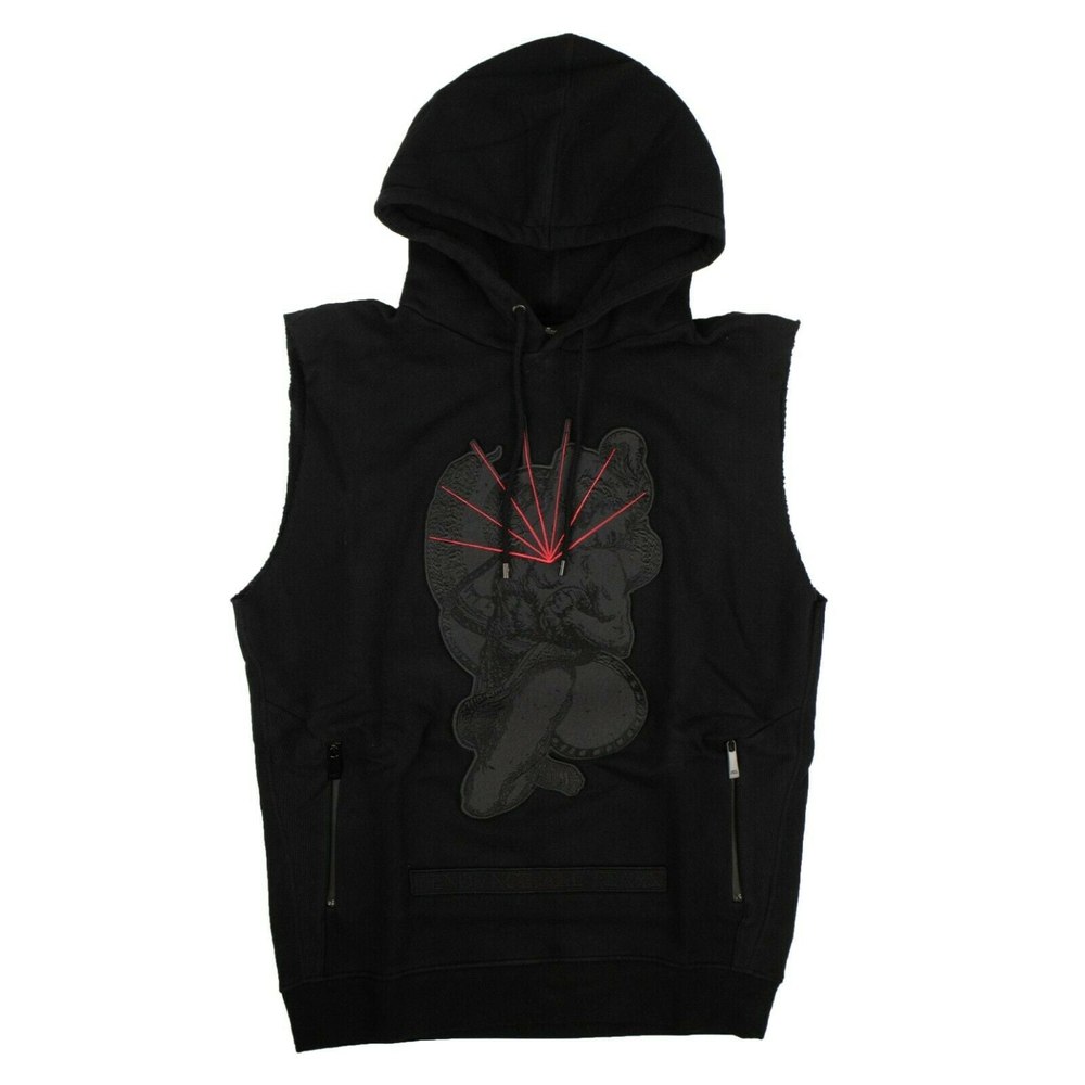 Men’s Black Cotton Rayen Sleeveless Sweatshirt