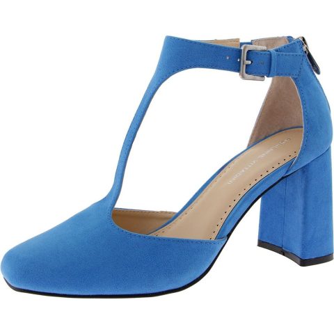 Poetic Zipper Faux Suede Block Heels