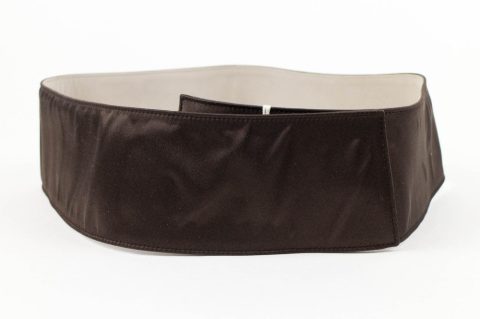 Women’s Brown Wide Silk Blend Belt
