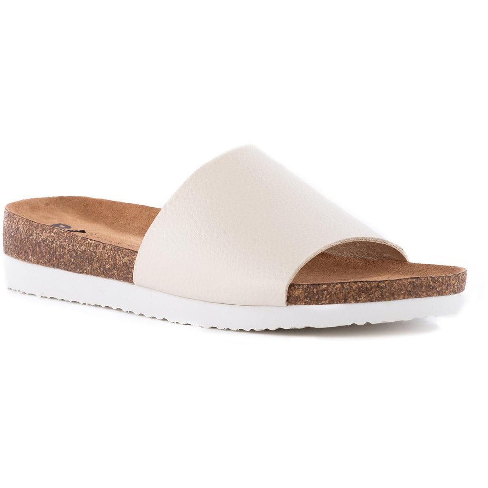 Get Going Cork Faux Leather Slide Sandals