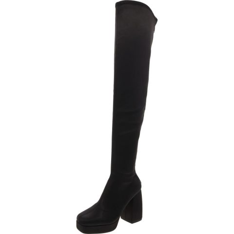 The Uplift Block Heel Satin Over-The-Knee Boots