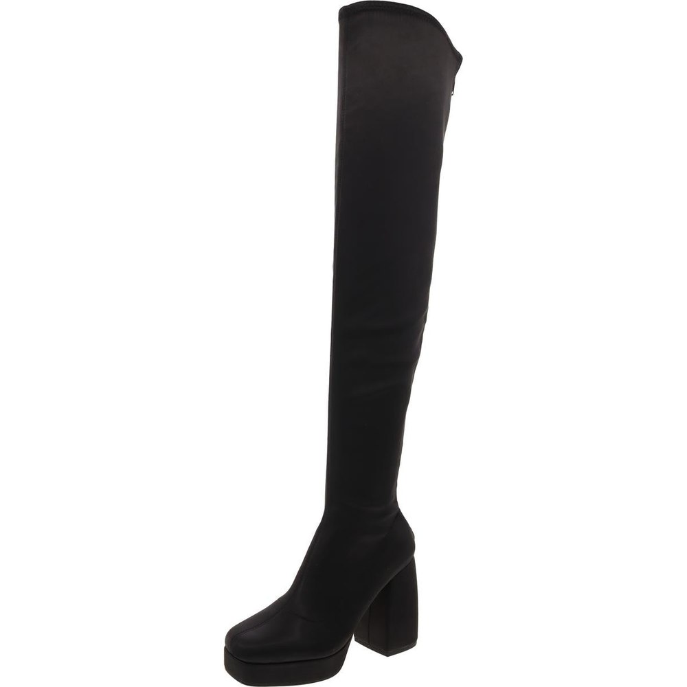 The Uplift Block Heel Satin Over-The-Knee Boots