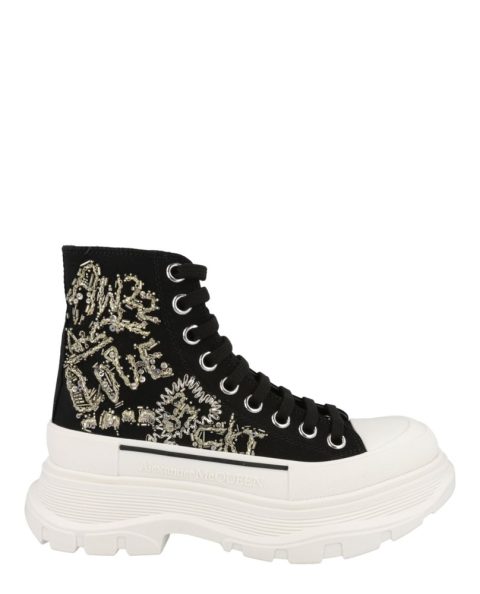 Crystal Embellished Tread Slick Boots 7820112330812