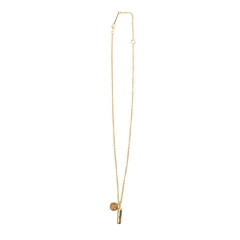 Gold Metal Pill Charm Necklace