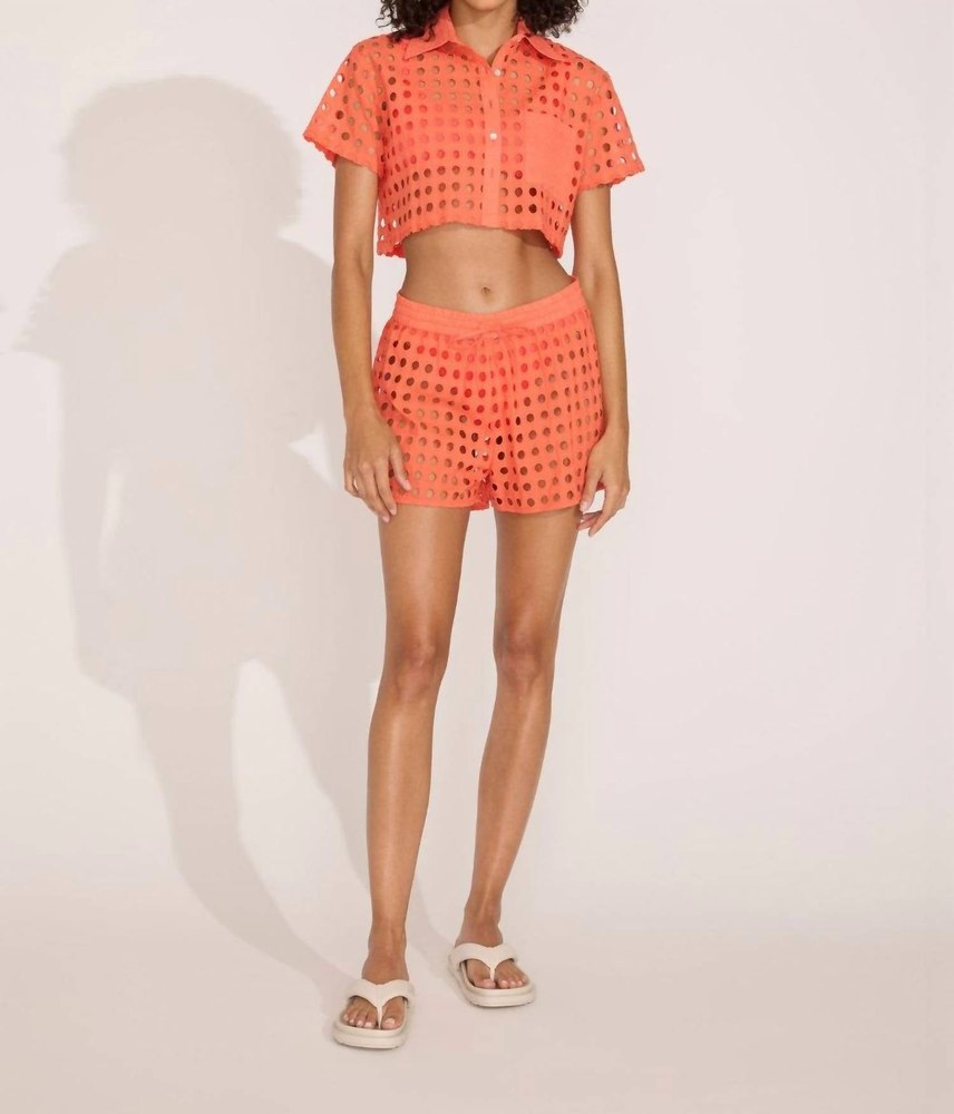 Eyelet Charlie Short In Coral Crush 7732513439804