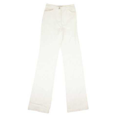 White Denim Mid Rise Straight Jeans