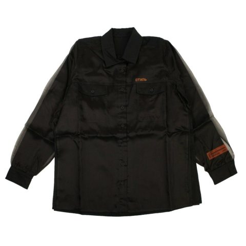 Black Double Layer Silk Shirt