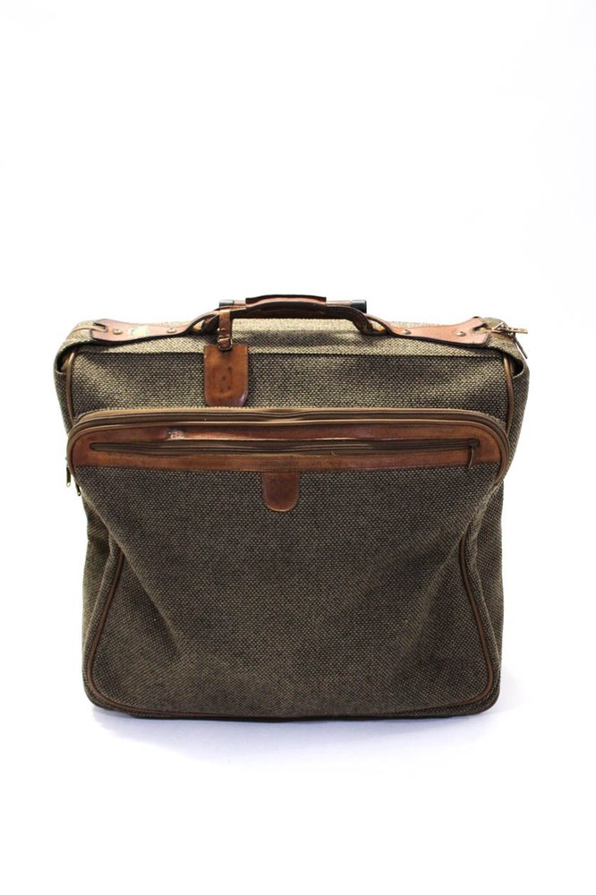 Hartmann Unisex Adults Woven Leather Trim Foldover Full Zip Roller Suitcase Tan