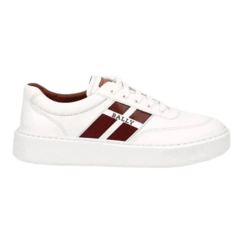 Bally Coby 6240536 Men’s White Lamb Leather Sneakers Size 11.5