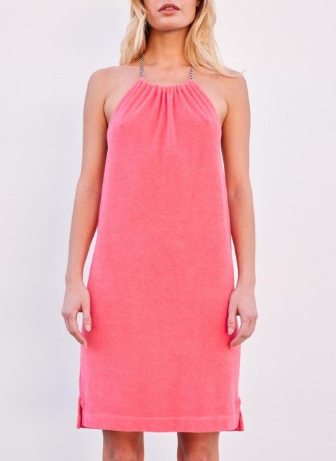 Lounge Halter Dress In Coral 7732515536956