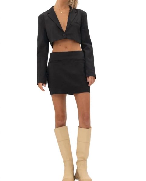 It’s Just Business Cropped Blazer In Black