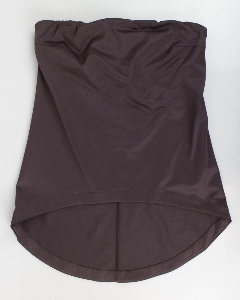Brown Wool Blend Hi-Lo Tube Top