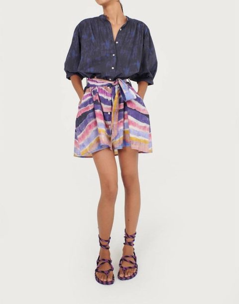 Kissa Organic Cotton Mini Dress In Kaia Navy