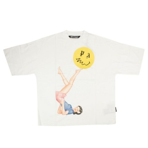 White Short Sleeve Juggler Smiley T-Shirt