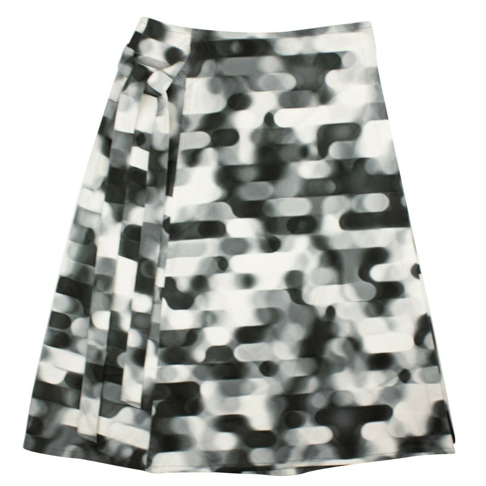 Women’s Black/White Faded Dots Wrap Skirt