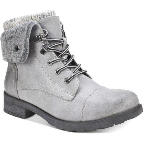 Mixed Media Lug Sole Lace-Up Boot