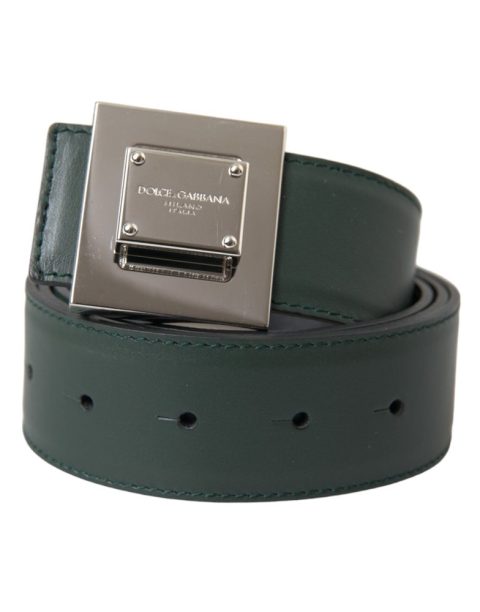 Dolce & Gabbana Calf Leather Square Metal Buckle Women’s Belt (Pre-Owned) 7732520255548
