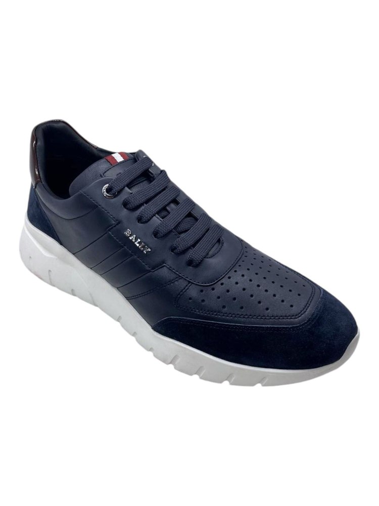 Bally Birgy 6239573 Men’s Midnight Calf Suede Leather Sneakers Size 12