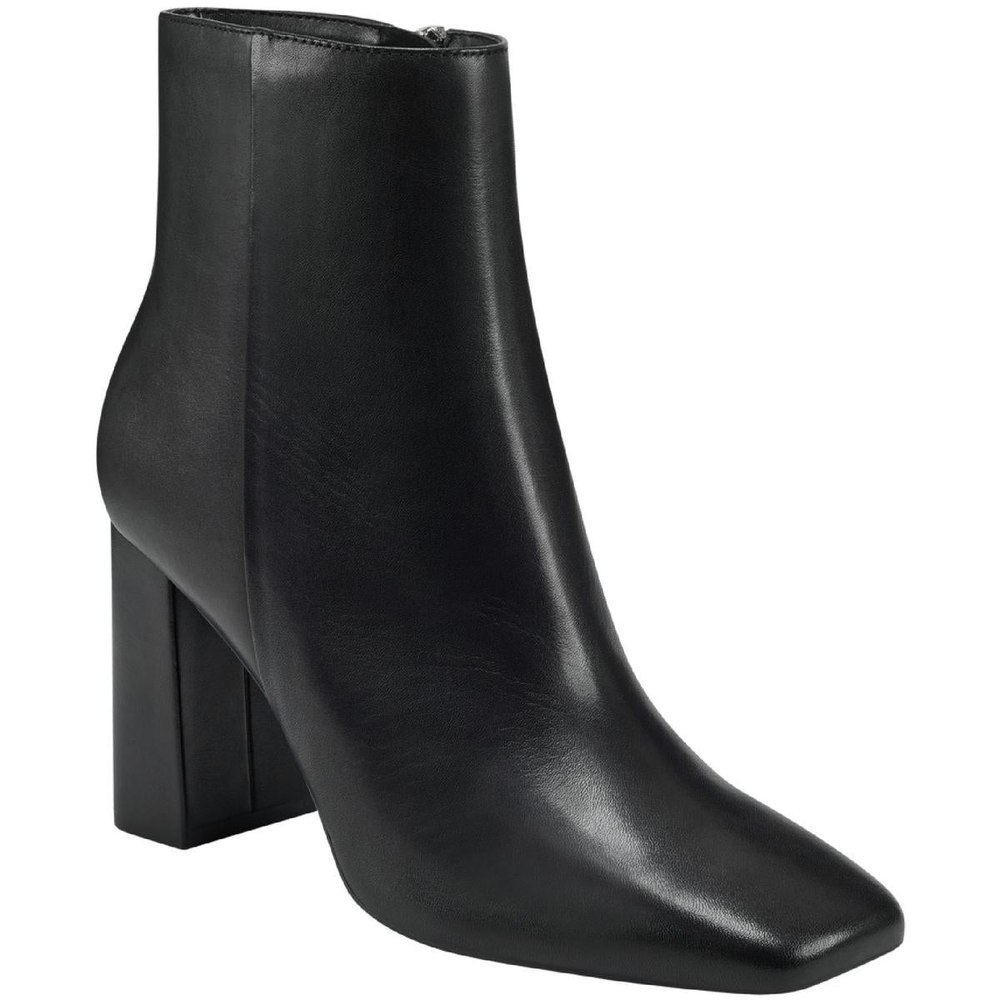 Nebula Leather Block Heel Ankle Boots