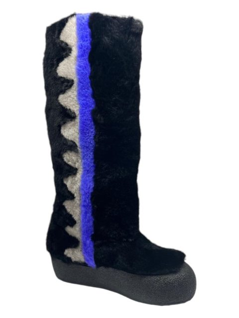 Bally Chiora 6228435 Women’s Black/Blue Fur Boots