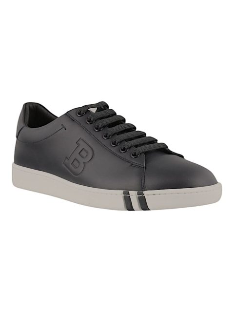 Bally Asher 6205249 Men’s Black Calf Plain Leather Sneakers US 13