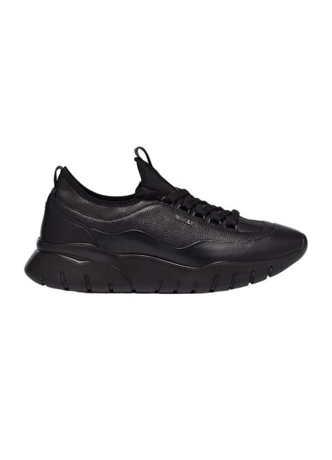 Bally Bikki 6234206 Men’s Black Lamb Plain Leather Sneakers US 6