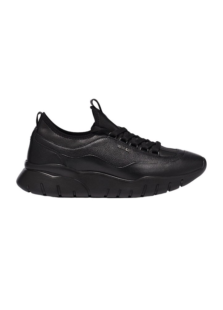 Bally Bikki 6234206 Men’s Black Lamb Plain Leather Sneakers US 6