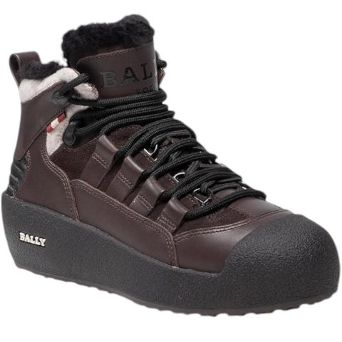 Bally Cusago 6239736 Women’s Ebano Shearling-Lined Leather Boots