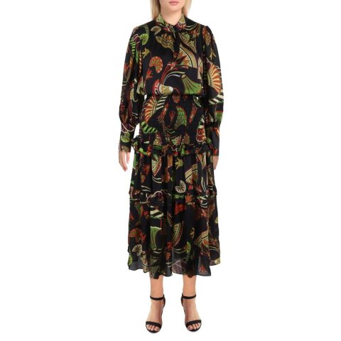 Printed Ruffled Maxi Dress