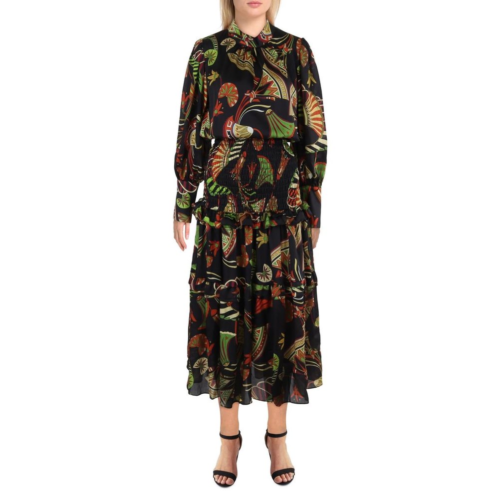 Printed Ruffled Maxi Dress