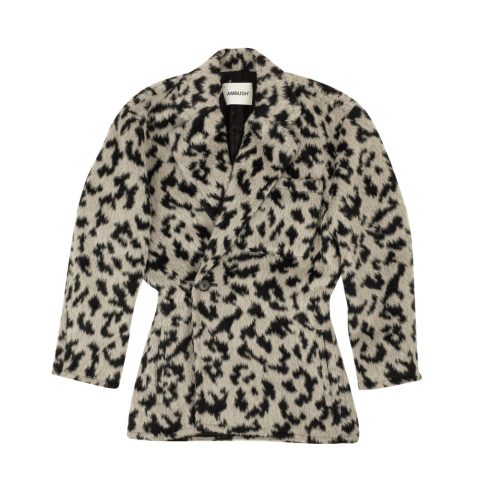 Black And Grey Double-Breasted Wool Blazer