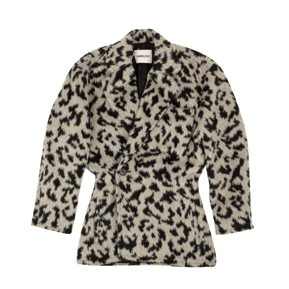 Black And Grey Double-Breasted Wool Blazer