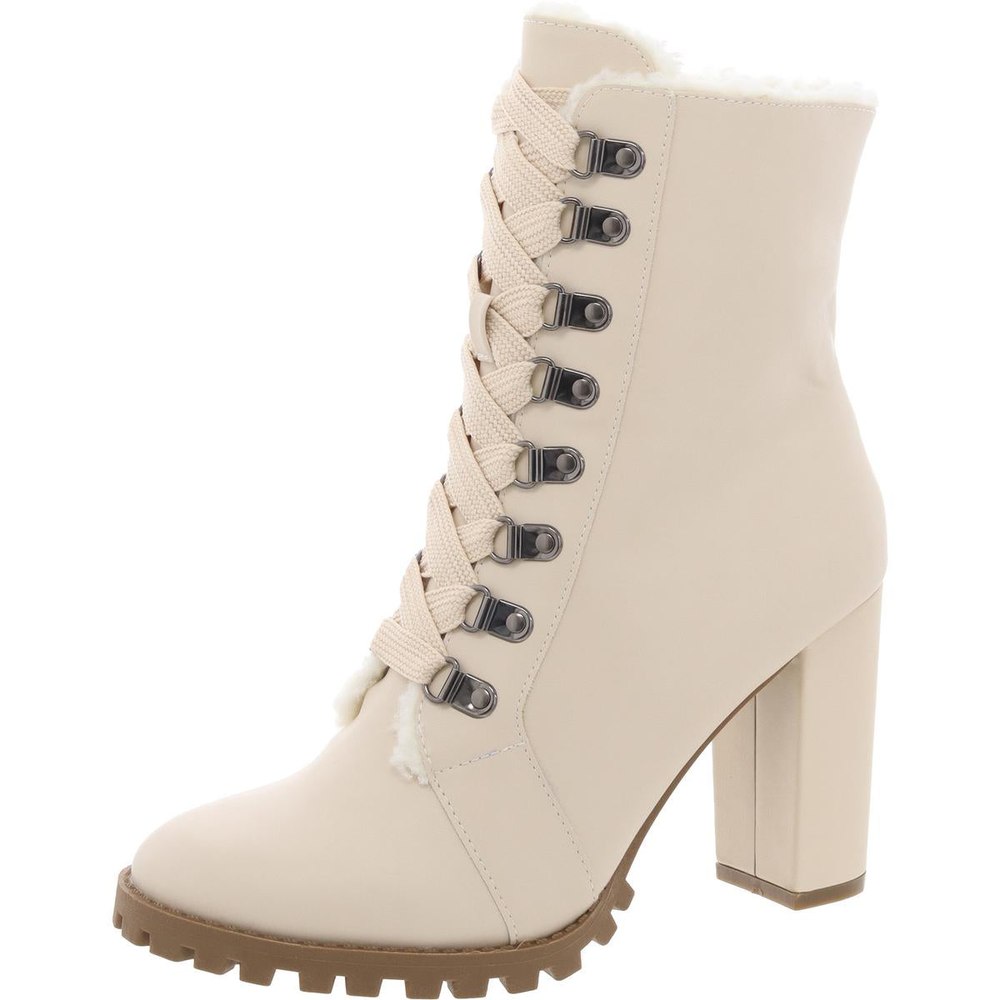 Fauna Faux Fur Lined Faux Leather Ankle Boots