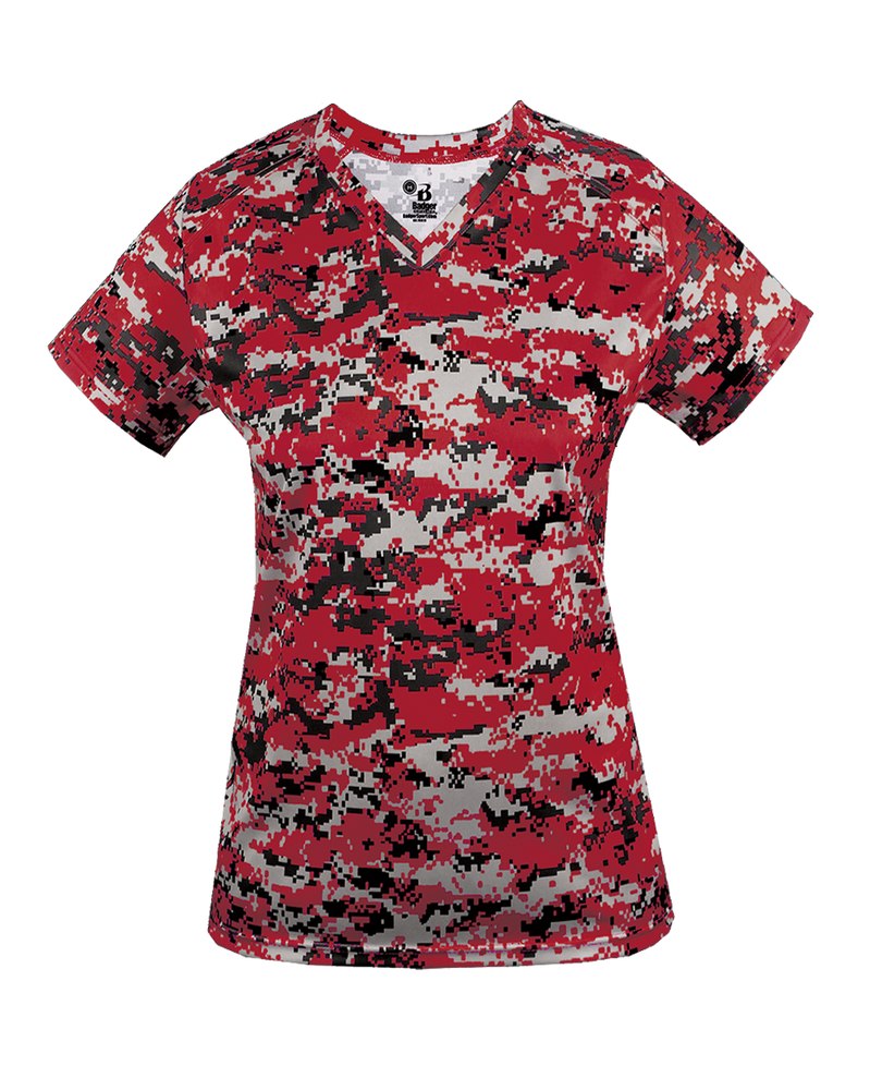 Badger Women’s Digital V-Neck Tee