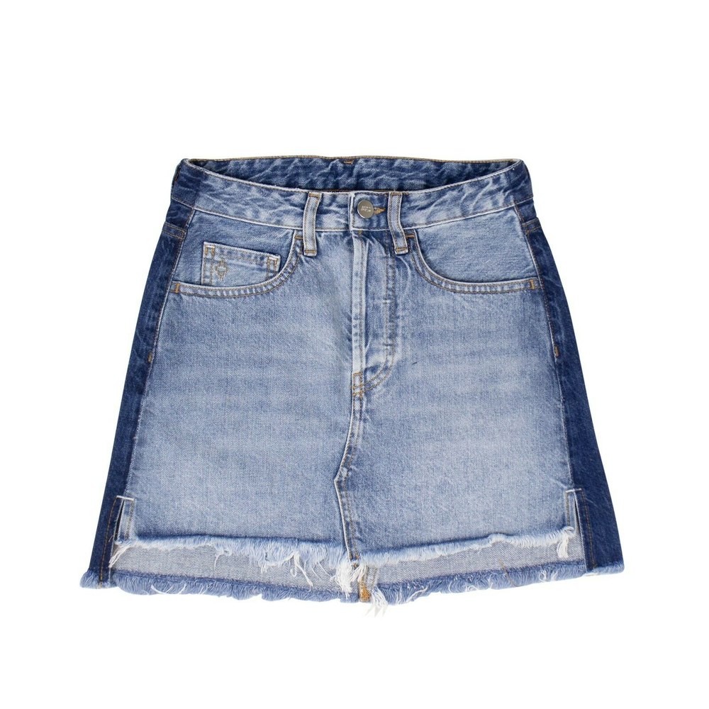 Vintage Wash Denim Mini Skirt – Blue