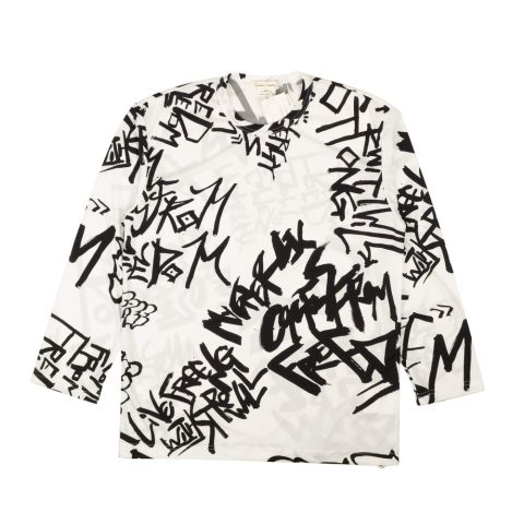White Graphic Jersey Long Sleeve T-Shirt