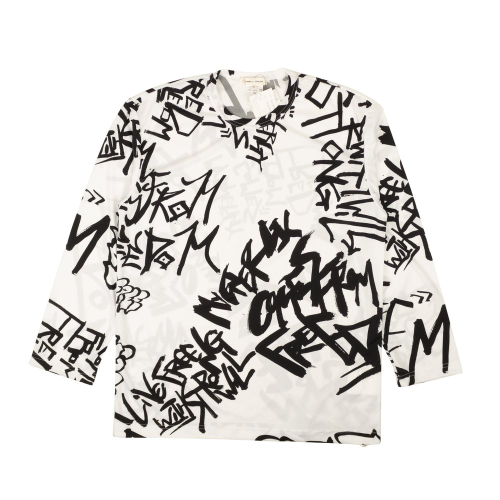 White Graphic Jersey Long Sleeve T-Shirt