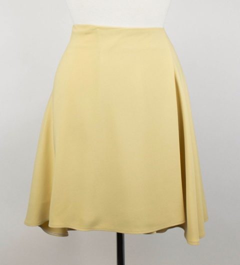 Women’s Yellow Silk Blend Flare Skirt