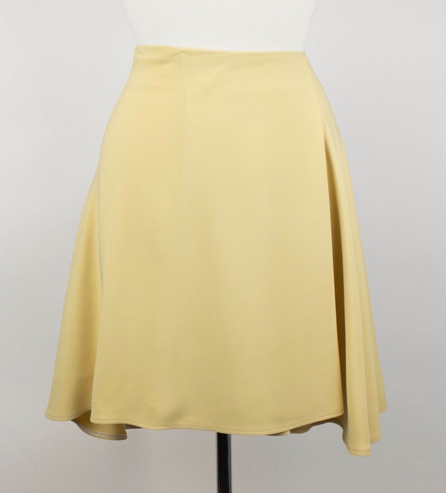 Women’s Yellow Silk Blend Flare Skirt