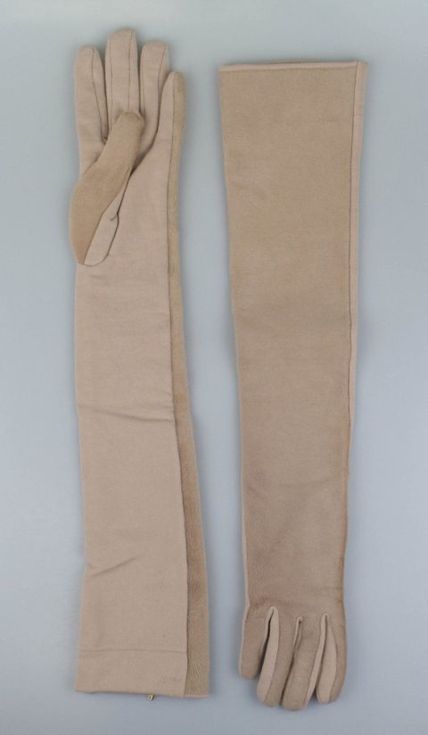 Women’s Tan Brown Pony Hair Evening Gloves