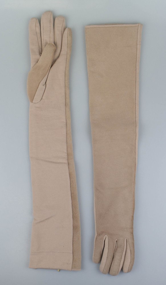 Women’s Tan Brown Pony Hair Evening Gloves