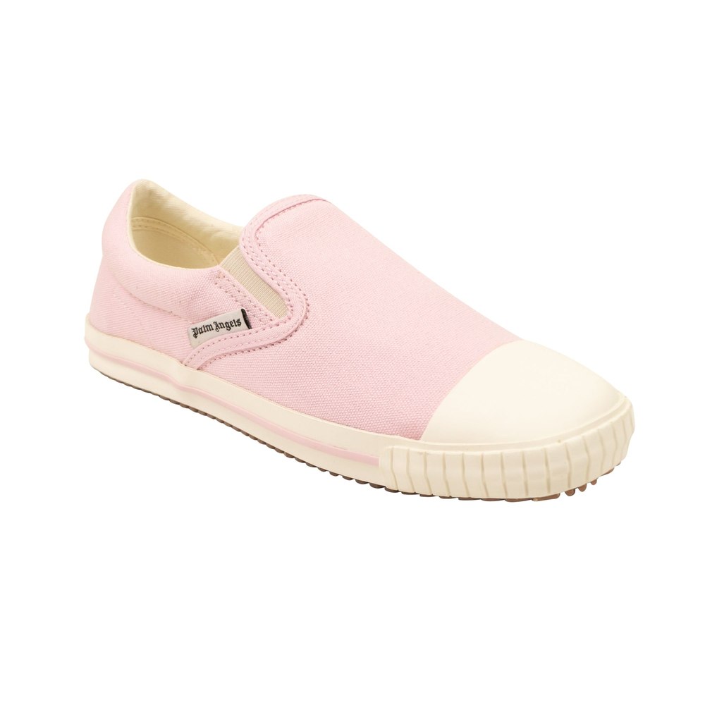 Pink Vulcanized Square Slip On Canvas Sneakers